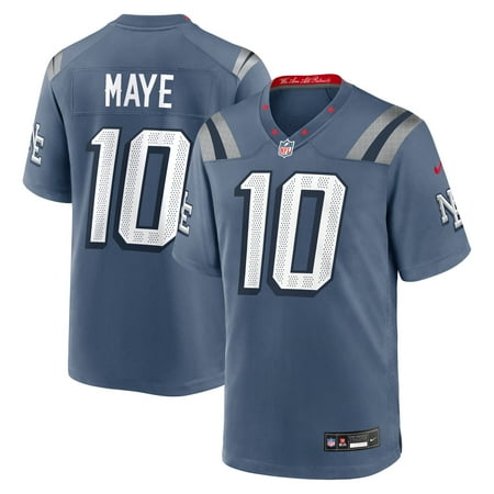 Men's Nike Drake Maye Storm Blue New England Patriots 2025 Rivalries Collection Game Jersey