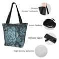 thumbnail image 4 of Fotbe Blue Color Cactus Bolsa de Playa con Estampado, Bolsa de Hombro, Bolsa de Mano Espaciosa, Bolsa de Viaje Ligera, Bolsa de Compras Versátil, 4 of 6