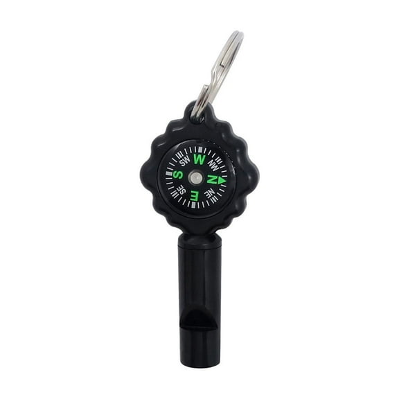 LACKUST 1pc Outdoor Multifunctional Keychain,Clearance Keychains Rings for Keys for Men Women for Car,Portable Whistle and Precision Compass,Black