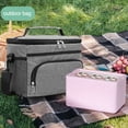 thumbnail image 4 of NFTIGB 16L Big Capacity Leak Proof Lunch Bag Thermal Large Picnic Cool and Warm Insulated Pack Outdoor Food and Beverage Storage Shoulder Bag, Gray, 4 of 7