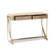 thumbnail image 3 of Baxton Studio Lafoy Modern and Contemporary Natural Brown Finished Wood and Gold Finished 2-Drawer Console Table, 3 of 9