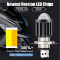 thumbnail image 3 of 2X LED H4 Bombilla de Luz Pequeña LED Modificado para Motocicleta Accesorios para Faros Delanteros de Dos Colores Integrados, 3 of 5