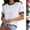 #03 White, variant on Women Short Sleeve Sweater Summer Crew Neck Dressy Casual Soft Knit Pullover Tops Trendy,L,#03 Black
