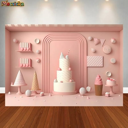 Image of Blue Balloon Bear Backdrop Dolls Sky Child Birthday Baby Shower Newborn Cake Smash Party Decor Photography Background