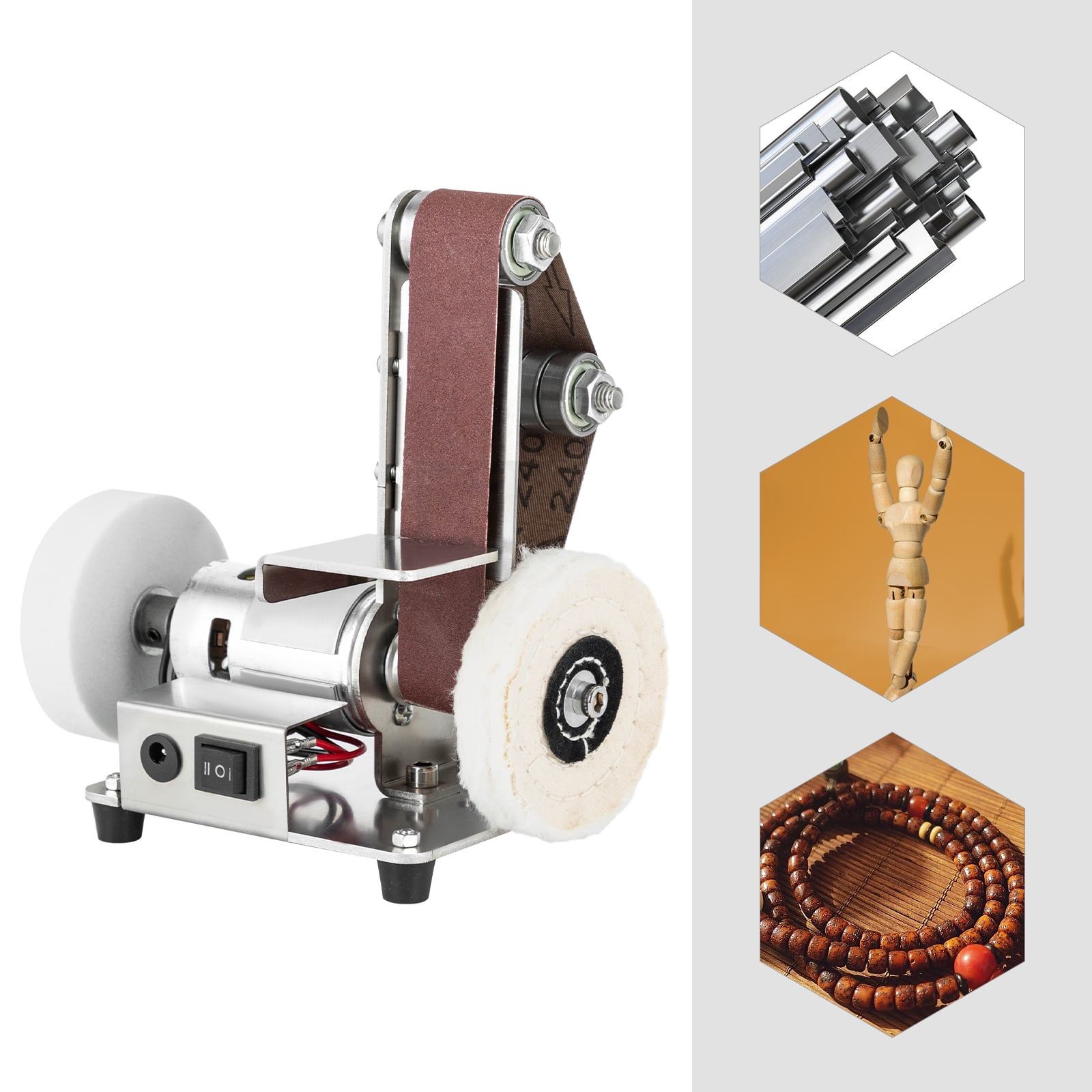 Mini Belt Sander Electric Bench Grinder Sanding Machine Table Top Grinder Polisher for DIY Woodworking