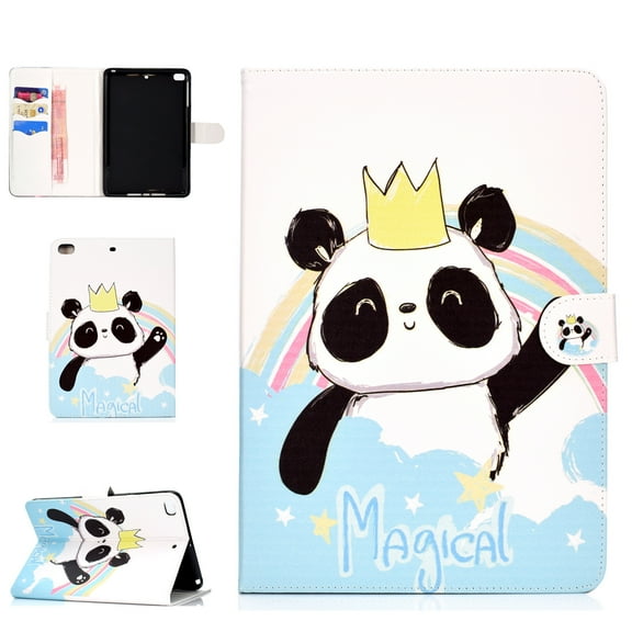 iPad Mini Stand Case, iPad Mini 4 3 2 1 Case, Allytech Pretty Pattern Smart Book Style Folio Wallet Cover with Auto Wake Sleep Feature for Apple 7.9-inch iPad Mini 4 3 2 1 Tablet, Panda King