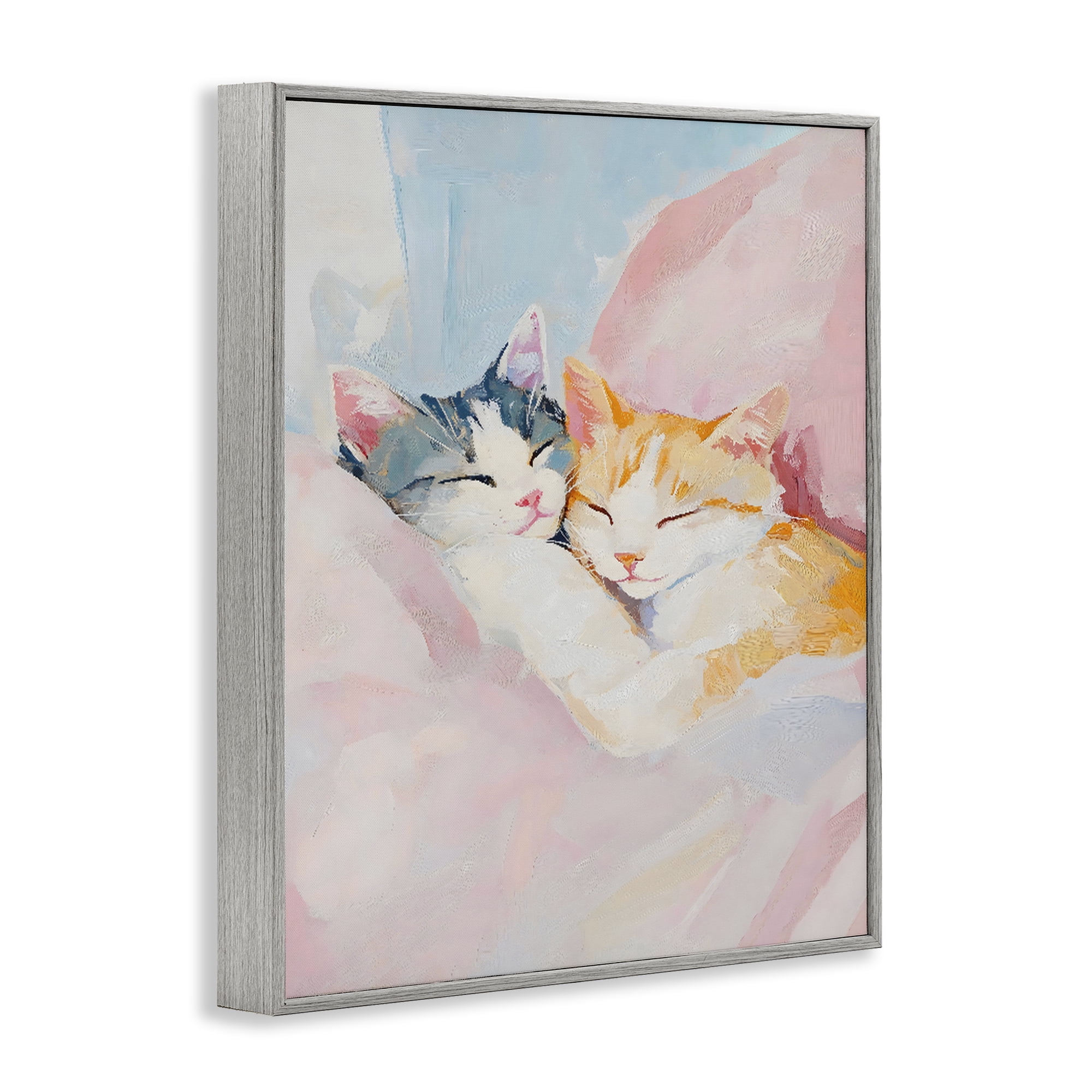 Stupell Industries Sleeping Kittens Embrace Gray Framed Giclee Art, design by The Prints Vibe