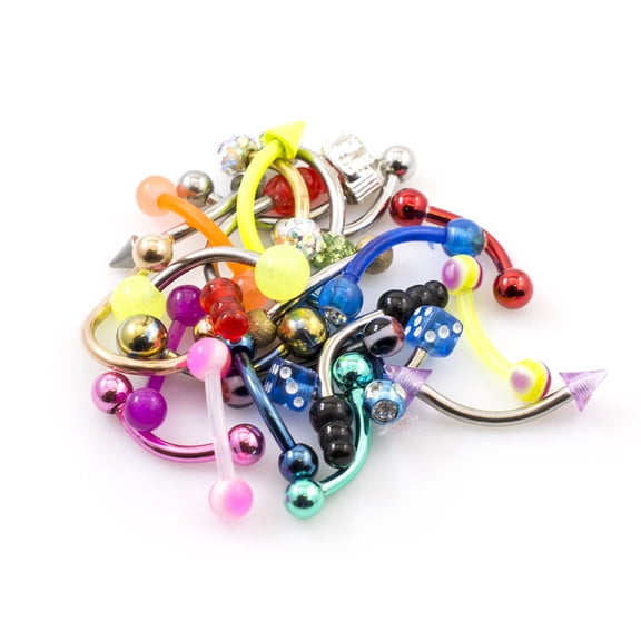 Pack of 12 Curved Barbells Randomly Picked 16g