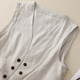 thumbnail image 4 of Akafmk Linen Vests for Women,Casual Sleeveless Vests Jacket,Women's Denim Linen Waistcoat Trend Casual Denim Sleeveless Cardigan Loose Fitting Vests Tops, 4 of 5