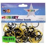 Undee Bandz Rubbzy 100 Black & Yellow Tie-Dye Rubber Bands with Clips [V]