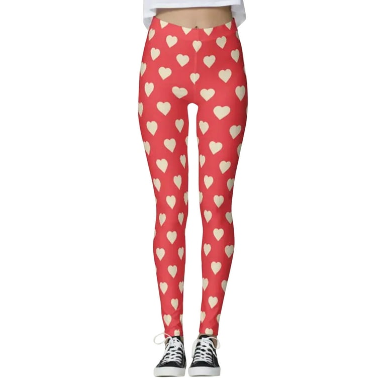 MRULIC yoga pants Leggings Skinny Stripes Pilates For Yoga Valentine's  Running Lovesy Day Print Women's Pants Pants Pink + XXL 