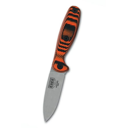 ESEE Knives Xancudo Fixed Blade Knife 3" Drop Point CPM S35VN Stonewashed Blade G-10 Handle Black/Orange