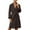 Coffee, variant on Women Trench Coat Long Loose Jacket Classic Lapel Peacoat with Belt Navy M