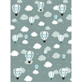 thumbnail image 1 of Kids Baloon Grey and Blue Flat Pile Area Rug 5x8 6x9 8x10 Feet For Children Room Nursery, 1 of 4