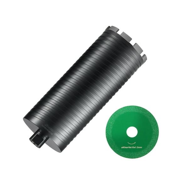 VEVOR Core Drill Bit, 4.25" Wet/Dry Diamond Core Drill Bits for Brick and Block, Concrete Core Drill Bit with Pilot Bit Adapter and Saw Blade, 9.5" Drilling Depth, 5/8"-11 Inner Thread