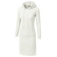 thumbnail image 2 of Doubju Womens Long Sleeve Kangaroo Pocket Hooded Midi Dress With Plus Size, 2 of 5