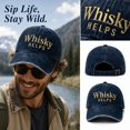 thumbnail image 2 of Whisky HELPS Baseball Cap Washed Distressed Adjustable Lightweight Breathable Casual Hat For All Seasons, 2 of 6