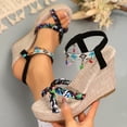 thumbnail image 5 of Mostsola Wedge Sandals for Women Non-Slip Platform Beach Shoes Bohemian Braided Slinback Heels, 5 of 7