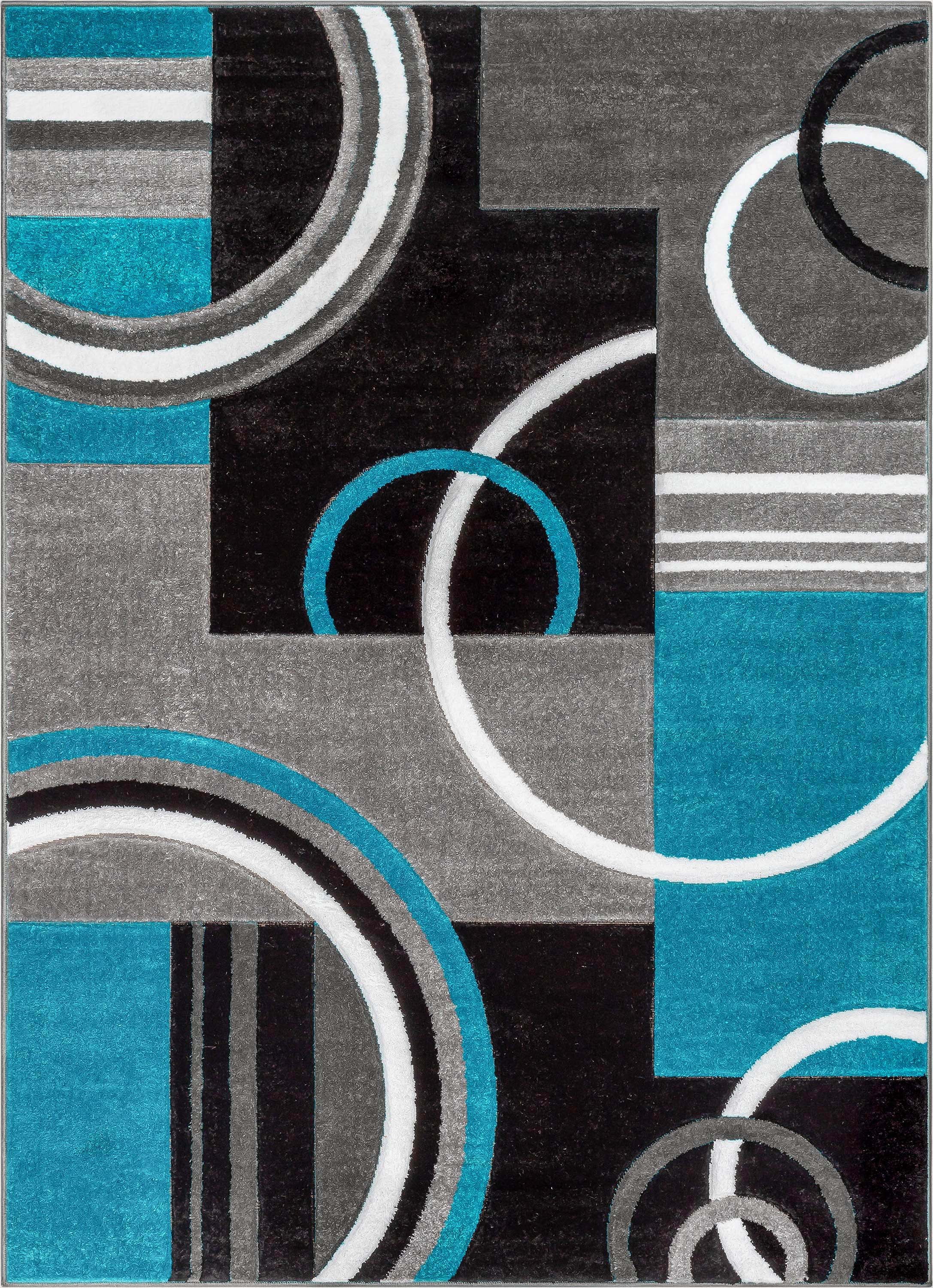 Well Woven Ruby Galaxy Waves Modern Geometric Blue 7'10" x 9'10" Area Rug