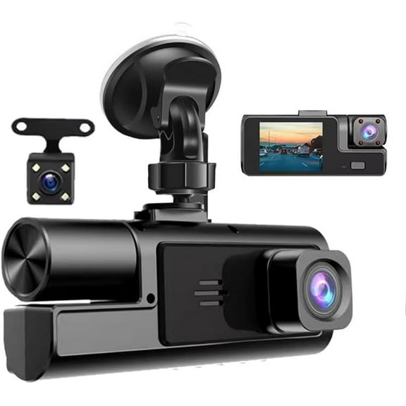 1080P Dual Dash Camera for Car Front and Inside Dashcam Car Security Video Recorder,170°Wide Angle Vehicle Cam,WDR,G-Sensor,2’’ IPS Screen,Loop Recording,Night Vision (Dual Dash Cam with 32G Card)