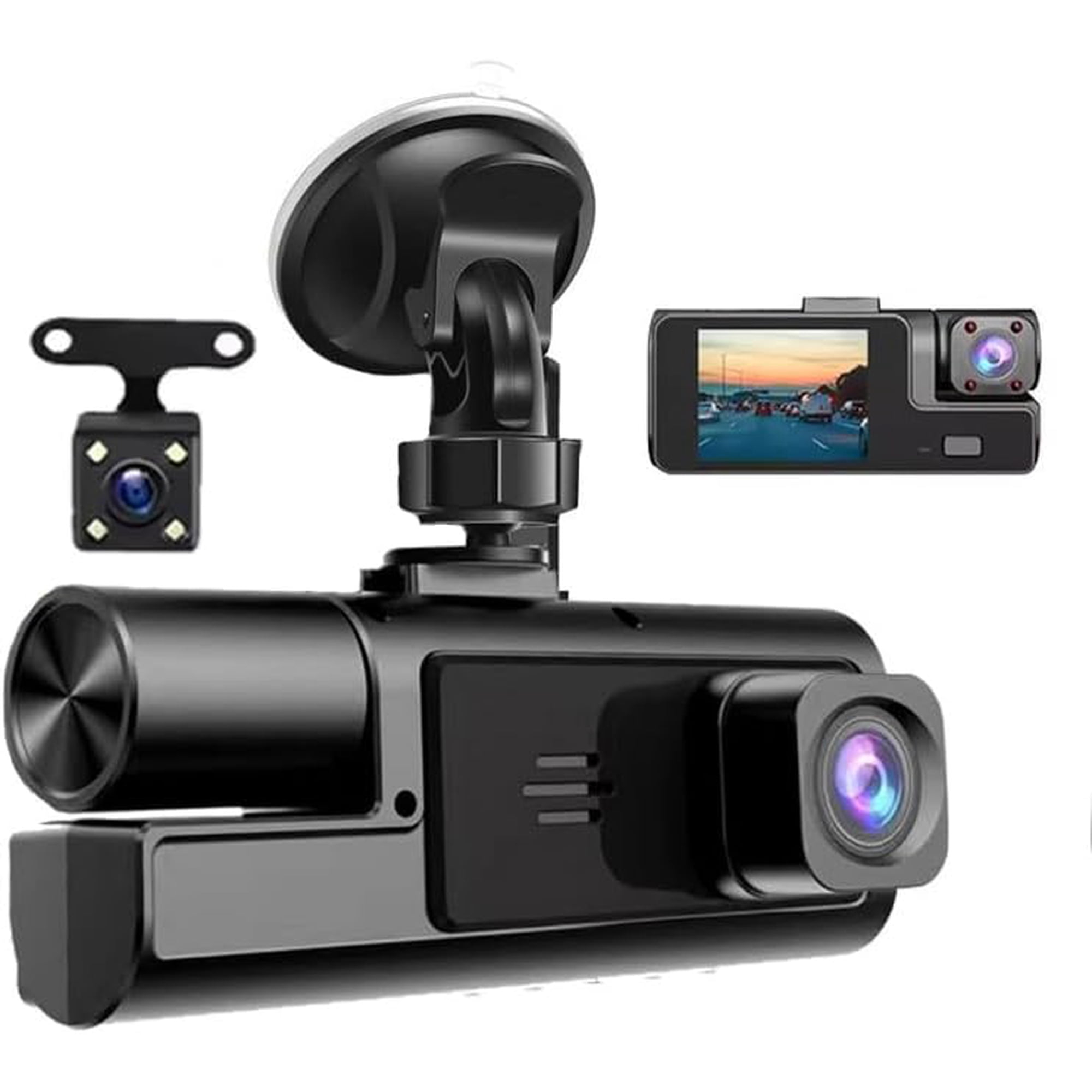 1080P Dual Dash Camera for Car Front and Inside Dashcam Car Security Video Recorder,170°Wide Angle Vehicle Cam,WDR,G-Sensor,2’’ IPS Screen,Loop Recording,Night Vision with 32GB Card