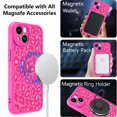 thumbnail image 2 of Funda KANGHAR para iPhone 14 Plus con estampado de leopardo rosa intenso, 2 of 6