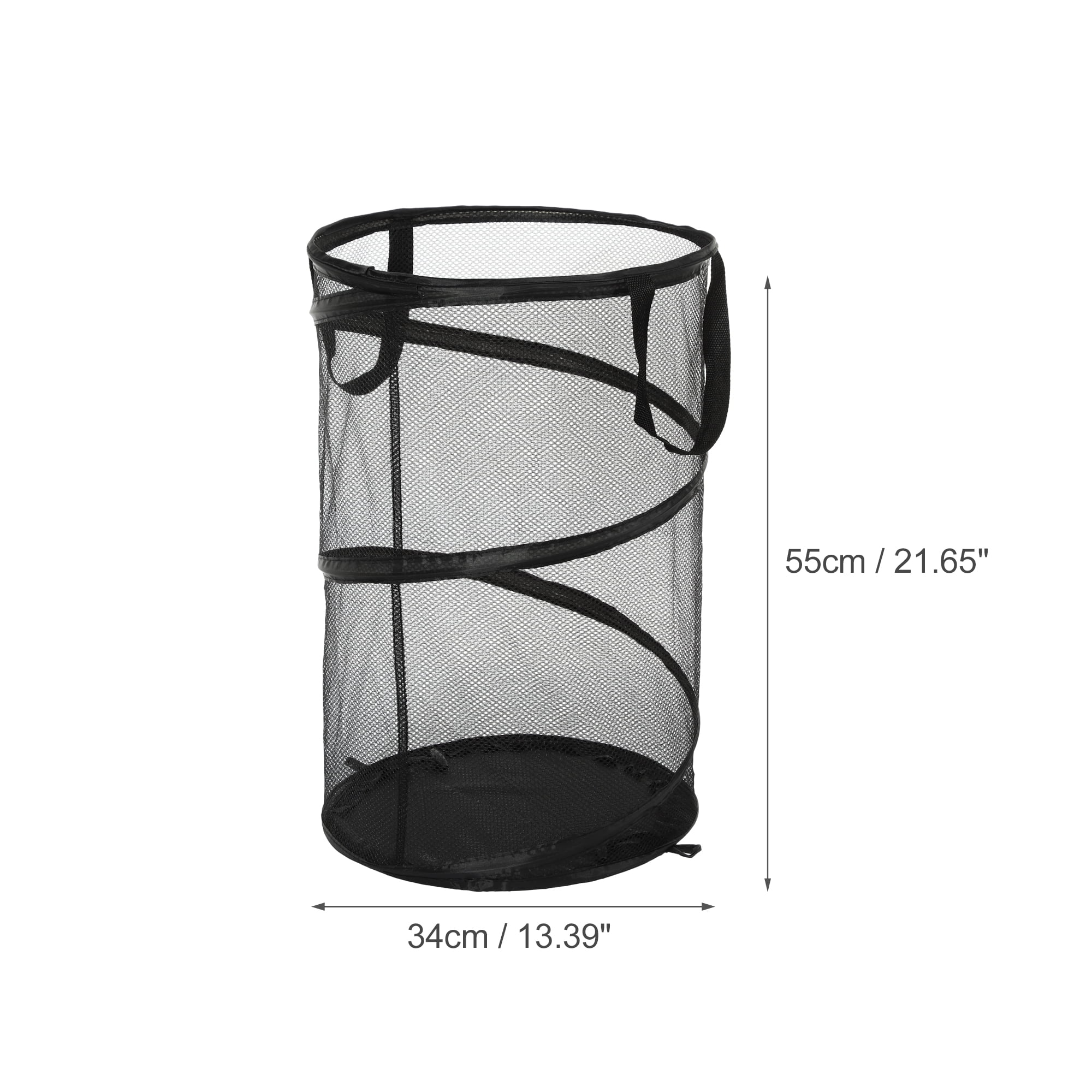 Unique Bargains Folding Laundry Basket for Bathroom 1 Pc Black-20L