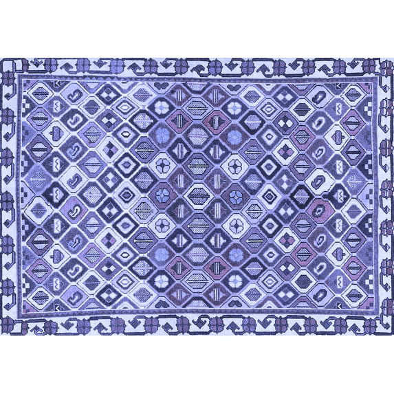 Ahgly Company Indoor Rectangle Persian Blue Traditional Area Rugs, 5' x 7'