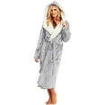 thumbnail image 2 of Bras For Women Winter Plush Lengthened Bathrobe - Long Sleeved Robe Coat Coral Fleece & Flannel 5Xl Nightgowns For Women, 2 of 7