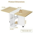thumbnail image 2 of Folding Dining Table Drop Leaf Table for Small Spaces, Versatile Collapsible Dinner Kitchen Office Table with 4 Storage Racks, 2 of 9