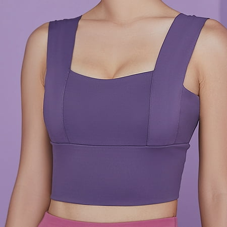 

CAICJ98 Bras for Women High Impact Sports Bra for Women Zip Front Adjustable Strap Criss-Cross Back Padded Workout Yoga Bra Purple M