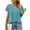 Peacock blue, variant on Womens Plus Size Tops Ruffle Sleeve Lace-Up V-Neck Shirts Loose Fit Casual T-Shirts Red M-4X
