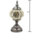 thumbnail image 4 of Silver Fever Handcrafted Mosaic Turkish Lamp Moroccan Glass Table Desk Bedside Light Bronze Base with E12 Bulb Silver Snowflake, 4 of 8