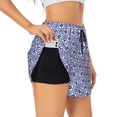 thumbnail image 2 of Disketp Blue And White Porcelain Chinaware Print Women's Shorts Workout Shorts for Athletic Gym Running Shorts with Phone Pockets XX-Large, 2 of 8