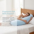 thumbnail image 2 of Pea Pod Body Pillow for Adults, Cooling Sleep Pod Adult for Side Sleeper, Soft Full Body Support Pillow with Removable Washable Cover, Long Bolster Hug Pillows for Back and Leg Relief (b), 2 of 8