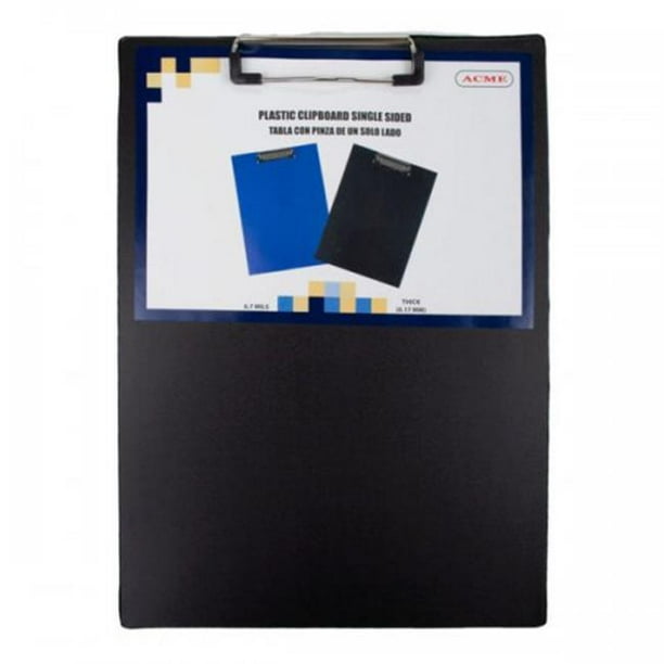 Bulk Buys KL22164 9 x 12 in. Single Sided Plastic Clipboard, Assorted