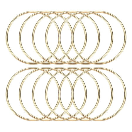 Uxcell 12 Pcs Dream Catcher Rings,Metal Crafts Hoops Floral Hoop 2.8 Inch Macrame Hoops Rings for DIY Crafts Wreath Making Supplies Plant Hangers,Gold