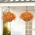 thumbnail image 3 of Yastouay Artificial Hanging Flowers Basket for Outdoors,12 Pcs Faux Plants with Coconut Lining Basket for Home Garden Porch Decor, 3 of 9