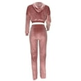 thumbnail image 6 of GERsome Womens Jogging Suits Sets Running Velour Outfit Zipper Warm Up 2 Pieces Hoodie and Pant Tracksuit, 6 of 7