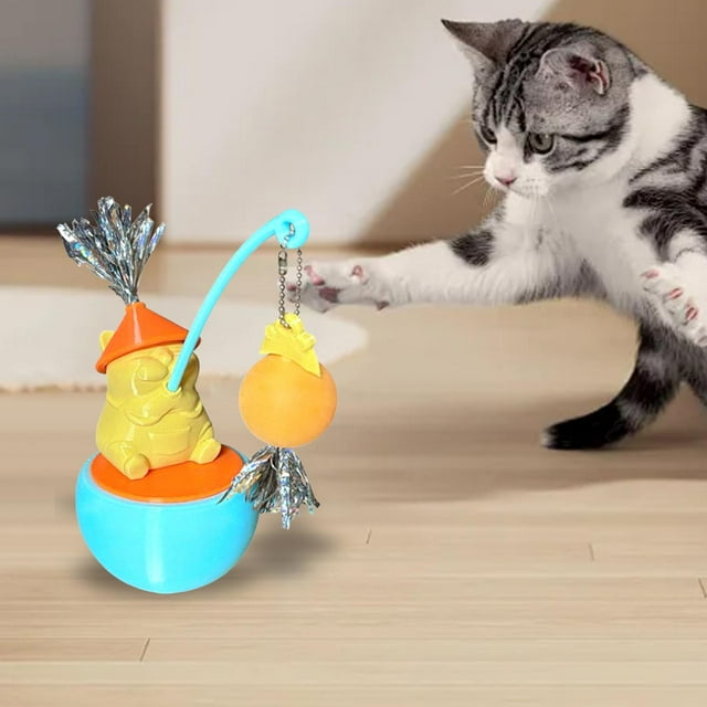 Juguete para gatos con forma de vaso, bola de seguimiento, regalo de cumpleaños, divertido y adorable juguete interactivo para gatos, suministros para