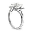 thumbnail image 6 of Solid 14K White Gold Diamond Side-Stones with Princess Cut CZ Cubic Zirconia Center Stone Square Halo Engagement Ring Size 9, 6 of 8