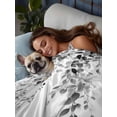 thumbnail image 6 of Full Size Flat Sheet Only, Grey Eucalyptus Soft Brushed Microfiber Bed Sheets, Weeping Botanical Leaf Watercolor Hotel Quality Breathable Bedding Top Sheet, Easy Care, 81"x96", 6 of 9