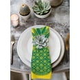 thumbnail image 2 of Pineapple Cloth Napkins Set of 8 Reusable Dinner Napkins, Boho Tropical Dark Green Yellow Stripe Summer Cocktail Napkin Washable Table Napkins for Wedding/Holiday Party/Baby Shower 20"x20", 2 of 7