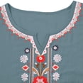 thumbnail image 5 of Vinsonshop Embroidered Cotton Linen Tops for Women 3/4 Sleeve Summer Boho Peasant Gauze Blouses Dressy Casual Bohemian Shirts (S-3XL), 5 of 8