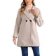 thumbnail image 1 of Abrigo de longitud media de manga raglán con solapa de doble botonadura para mujer INSPIRE CHIC XL Gris claro, 1 of 6