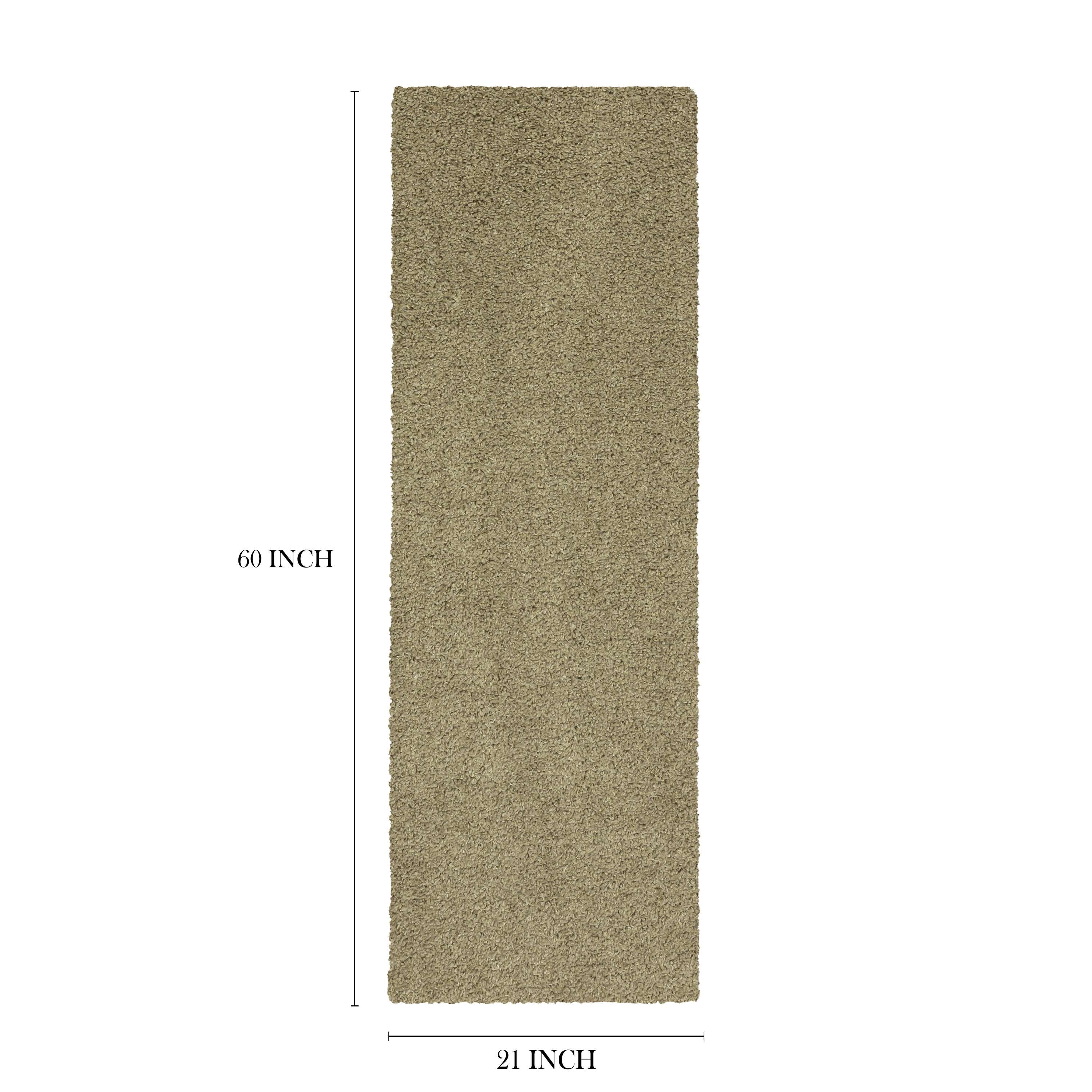 Mainstays Traditional Tan Mushroom Shag Indoor Runner Rug, 1'9" x 5'