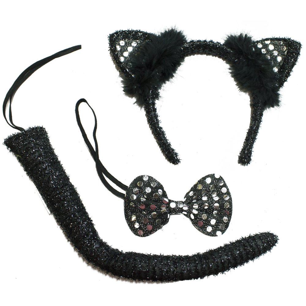 Halloween Costume Accessory 3 Piece Black Cat Kit