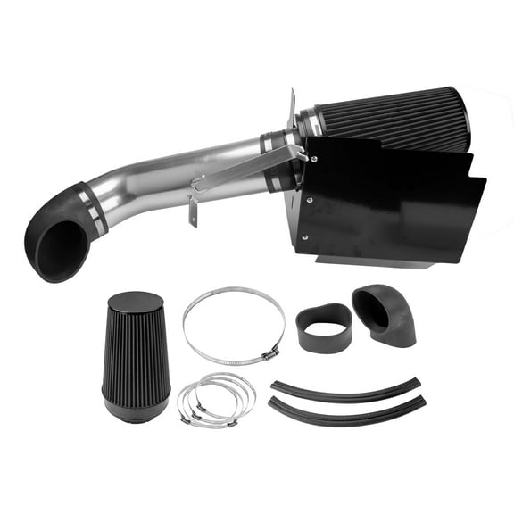 4 inch Cold Air Intake System Kit & Heat Shield Replacement For 2001-2006 Silverado 2500 1999-2000 1500 5.3L with Heat Shield Polished