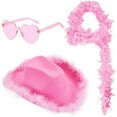 thumbnail image 2 of Fiudx Accesorio de Plumas, Cómodo Conjunto de Bufanda, Sombrero y Gafas, Duradero Envoltura de Plumas de Pavo, Divertidas Gafas En Corazón, Ideal para Fiestas Celebraciones, para Adultos y Adolescent, 2 of 6