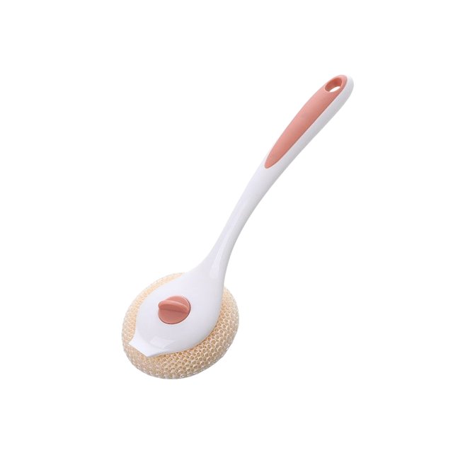 Injueey Cepillo de limpieza de cocina, depurador de manchas de plástico con mango largo, fibra para el hogar, Hotel, limpieza manual, accesorios para Suministros de limpieza para el hogar Blanco Injueey HA064943-01B